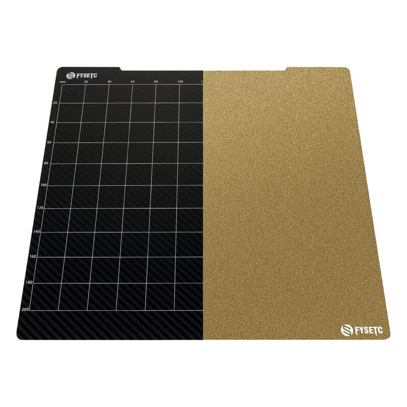 FYSETC Prusa Build Plate MK52 MK3S+ MK4 Spring Steel Surface: Textured PEI - PET-CF Double-Sided Flexible PEI Sheet 253.8x241mm Hot Bed Cover for Filament PLA ABS for MK2 MK2.5 MK3 MK3S 3D Printer - Image 1